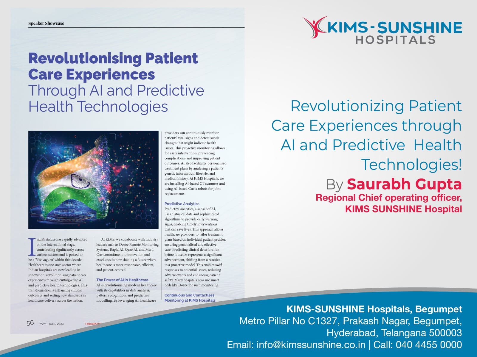 Revolutionizing Patient Care Experiences through Al and Predictive Health Technologies! By Saurabh Gupta