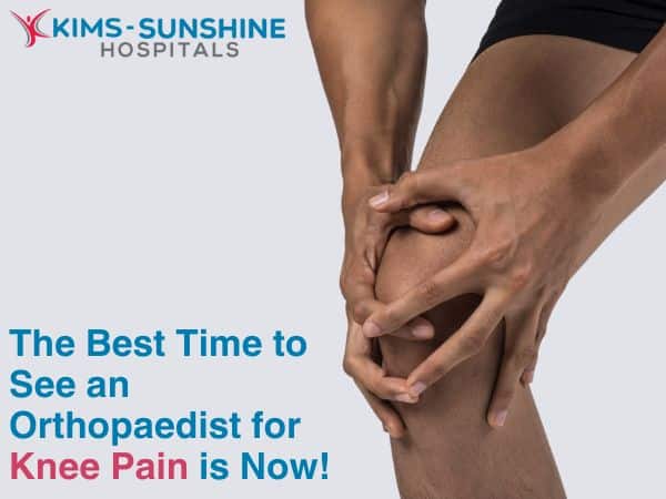 Knee pain while walking indicating a need for a specialist