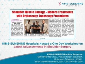 KIMS-SUNSHINE Hospitals Hosted a One Day Workshop on Latest Advancements in Shoulder Surgery